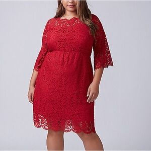 Lane Bryant red lace dress